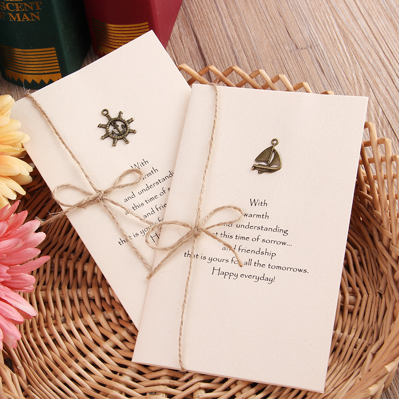 Picture of Creative Retro Greeting Card Metal DIY Handmade Foldableing Holiday Blessing Vow Card Wholesale Teacher's Day Christmas