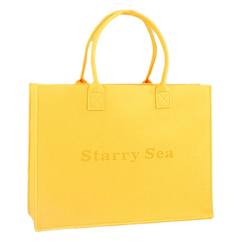 Felt Internet celebrity tote bag new simple fashion shoulder bag large capacity shopping bag commuter bag printable logo