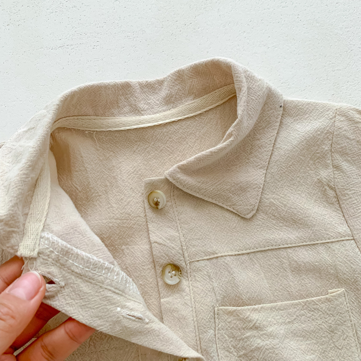 Picture of Summer Boys' Short-Sleeved Jumpsuit, Korean Style Baby Boy's Stylish Front-Buttoned Newborn Girl's Clothes, Crawling Clothes