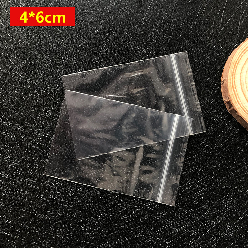 pe self-sealing bone bag transparent bag zipper sealed bag plastic packaging bag thickened 5*7 small 4*6cm