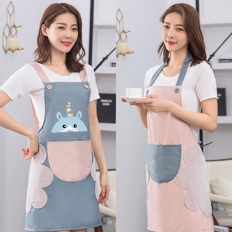 Picture of Home Creative Fashionable Apron Waterproof and Oil-Proof Polyester Cooking Home Cute Deer Hand Wiping Sleeveless Kitchen Apron