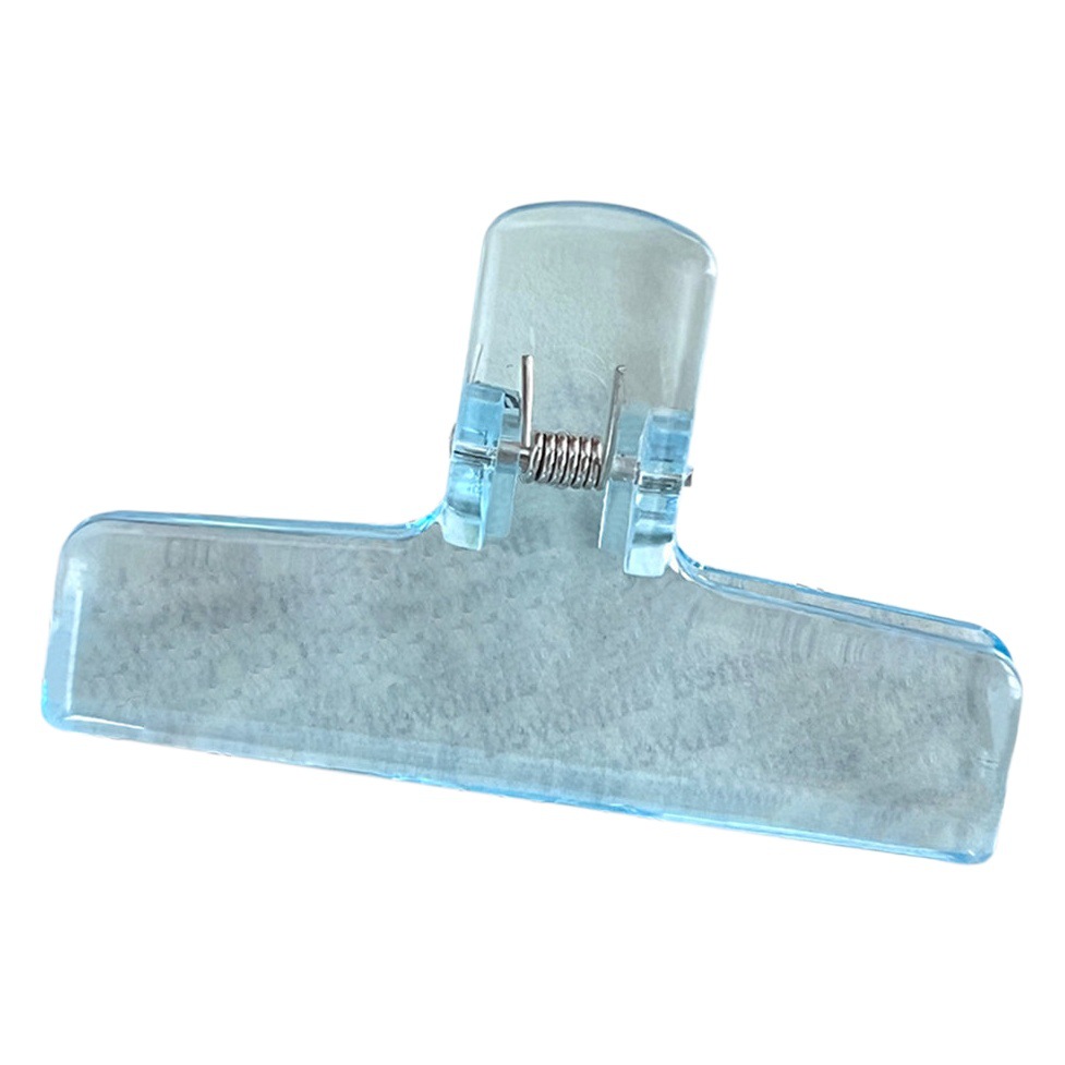High-looking transparent jelly folder student test paper clip acrylic clear long tail clip ice transparent storage clip wholesale