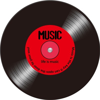 Picture of Cross-border Retro Fashion Personalized Music Vinyl Records Round Non-slip Living Room Bedroom Stool Floor Mat Carpet