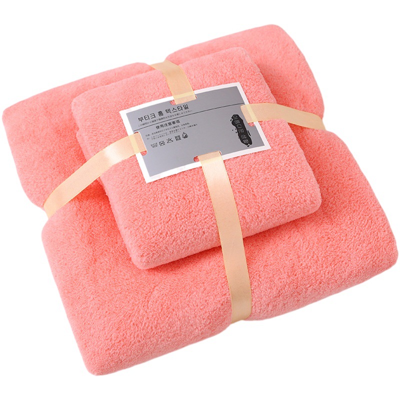 Factory in stock thick towel bath towel child and mother suit warp knitted coral velvet trimming activity gift towel wholesale