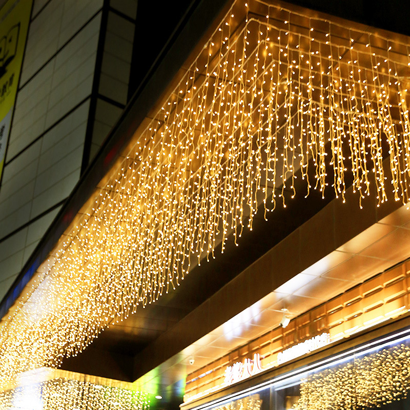 Led Ice Strip Light Waterfall Curtain Light Starry Sky Girl Heart Room Romantic Wedding Bar Holiday Decoration Light String