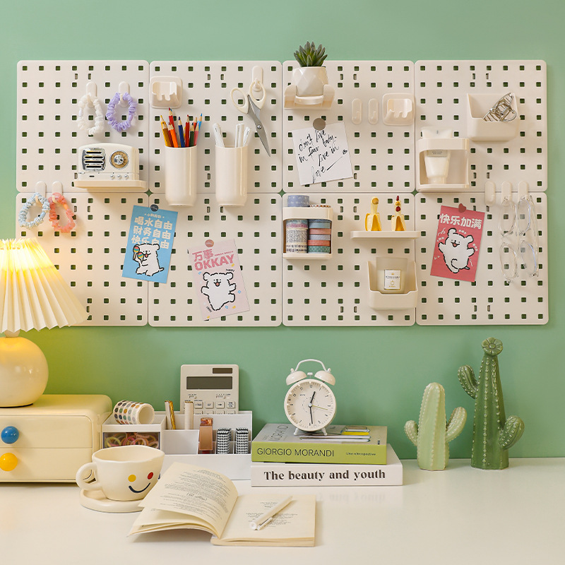 Dormitory Hole-free Hole Board Storage Rack Wall-hanging College Students' Desk Finishing Desktop Wall Storage Display Accessories