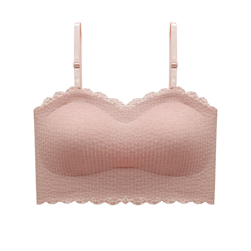 Picture of Strapless Underwear Women's Lace Non-slip Summer Thin Small Chest Push-up Invisible Strapless Anti-slip Envelope Bra