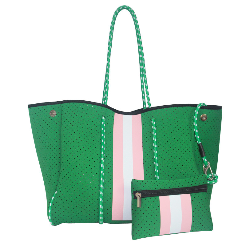 Picture of Diving Material Perforated Beach Bag European and American Fashion Portable Shoulder Strap Mother Bag Outdoor Casual Bag Portable Women's Bag for Women