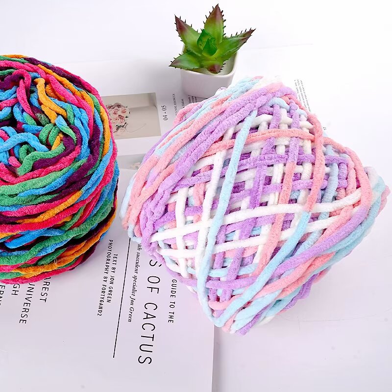 0.19kg Large Ball Ice Line Handmade DIY Material Crochet Hook Slippers for Men and Women Knitted Scarf Soft Thick Wool Ball
