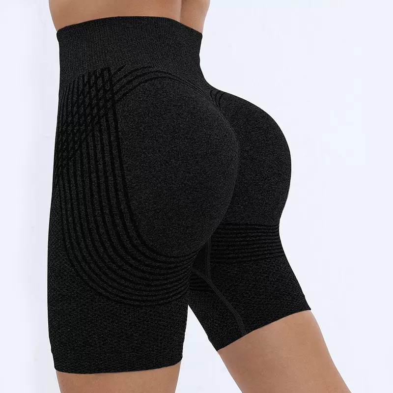 Picture of European and American hot selling seamless hip lifting fitness pants belly contracting tight high waist peach hip yoga pants wholesale