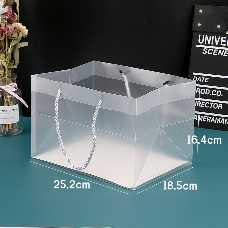Picture of Baking packaging PP frosted transparent tote bag PVC plastic souffle packing bag gift packaging bag