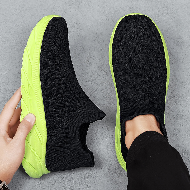Cross-border plus size couples fly woven sneaker thick-soled trend socks shoe cover foot pedal men's shoes a generation of hair