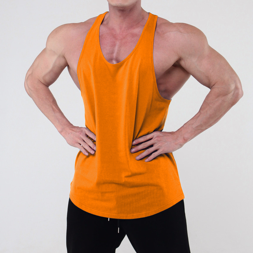 Picture of Trendy men's sports vest men's fashion brand summer solid color all-match sleeveless I-shaped running training clothes fitness clothes