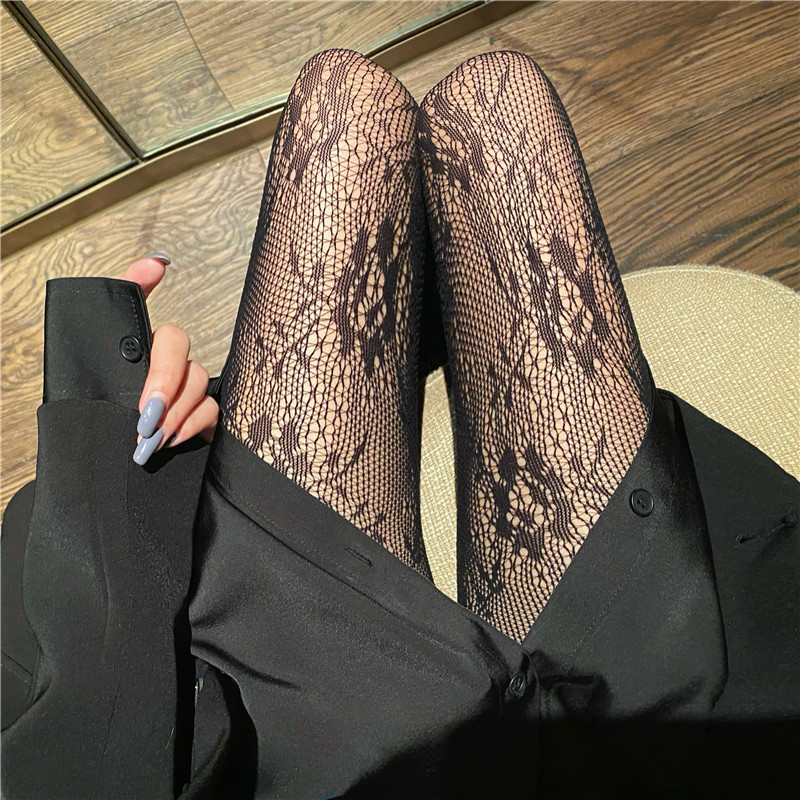 Picture of Internet Celebrating Halloween Nets Skull Spider Web Hollow Fishnet Stockings Pure White Silk Stockings Sexy Black Silk