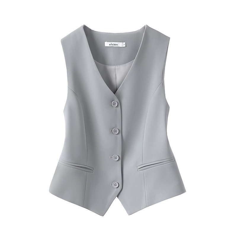Picture of Suit Small Vest Grey Vest Women's Jacket New Outfit Top Short Sleeveless Vest for Small Women