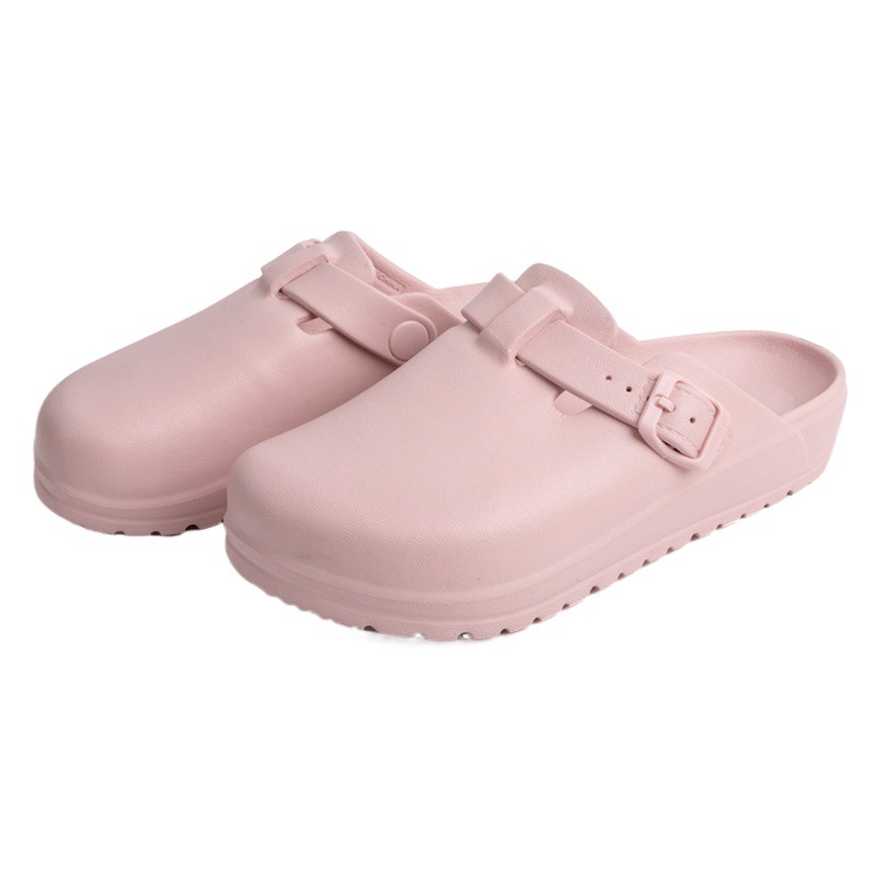 Laboratory closed toe slippers women's outdoor fashion adjustable shoe buckle slippers indoor home soft bottom slippers men
