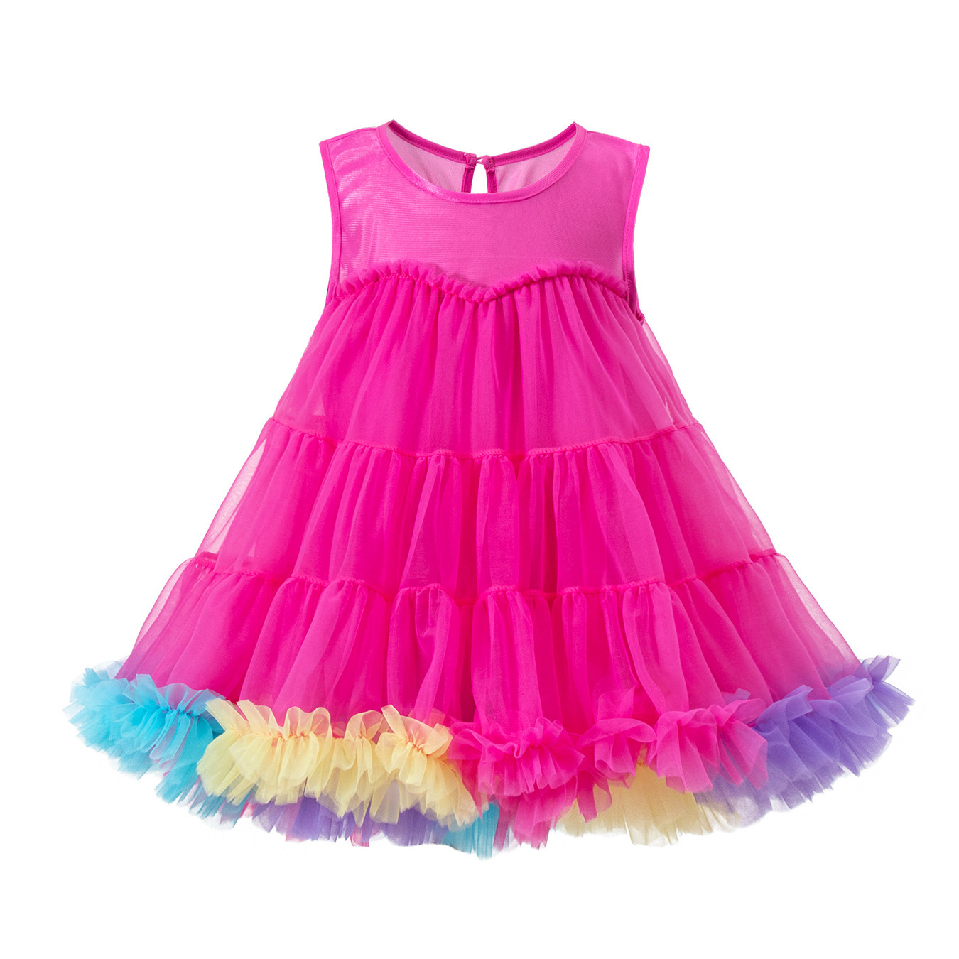 Girls Tutu Dress 2025 New Cross-Border Kidsren's Fluffy Mesh Princess Dress Fashionable Vest Dress Trend