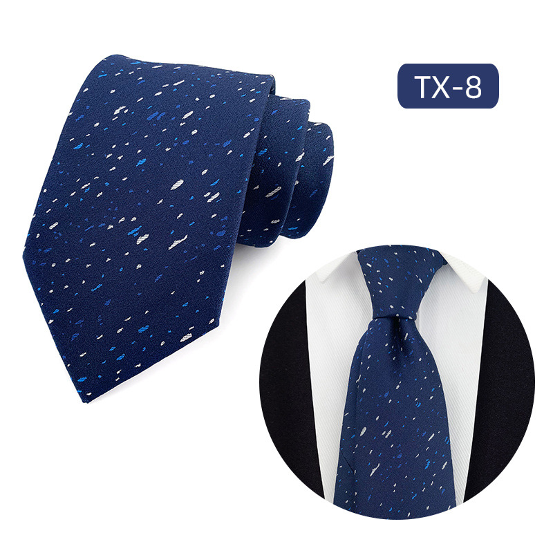 Picture of in stock wholesale men's tie jacquard yarn-dyed fabric small floral pattern business casual wedding groom tie