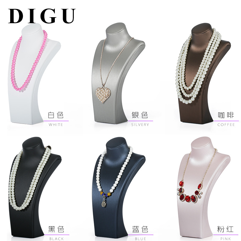 Picture of Di Gulas PU leather necklace portrait rack model neck display jewelry pendant display props