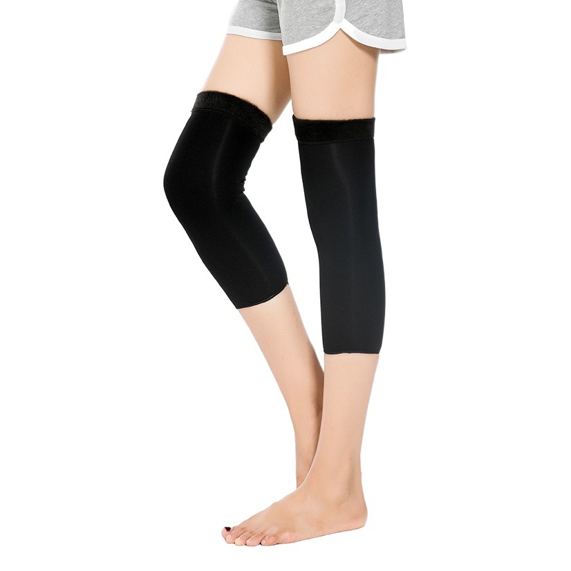 Fleece-Lined Knee Pads for Warmth, Elastic Joint Leg Sleeves, Non-Slip Winter Knee Warmers for Men and Women with Chronic Cold Legs