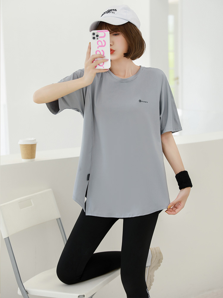 Picture of Running suit Women's Summer Outdoor Morning Running Sports Long-sleeved Three-piece Set Loose plus size Yoga Fitness Suit for Beginners