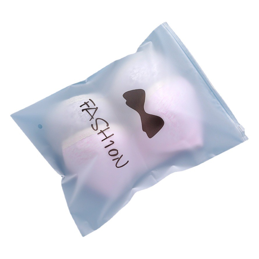 Warning Zipper Bag Wholesale Packaging Underwear Travel Dustproof Storage Frosted Clothing Packaging Bag Plastic Bag