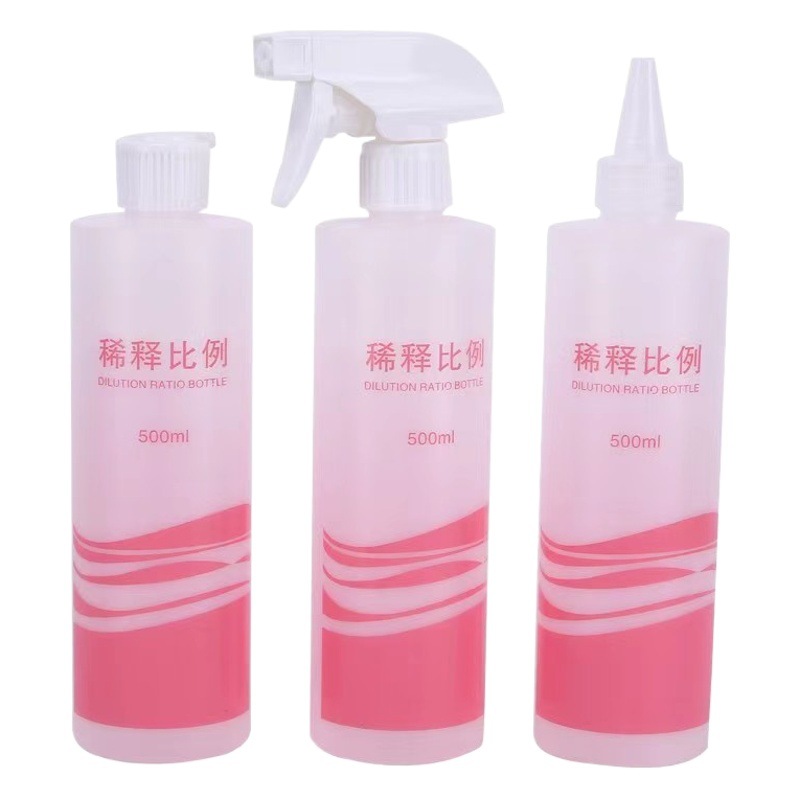 Wholesale 500ml thick dilution bottle 500ml flat shoulder plastic Anli bottle pe printing disinfectant spray bottle