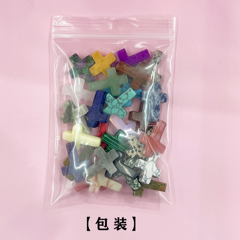 Picture of Cross-border Natural Crystal Hole-free Cross Pendant Cross Jade Necklace Accessories Hanging Ornaments Amazon
