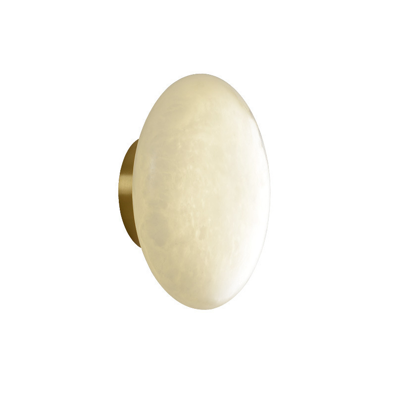 Picture of Cross-border Nordic simple round marble living room wall lamp high-level feeling model room hotel atmosphere bedroom bedside lamp