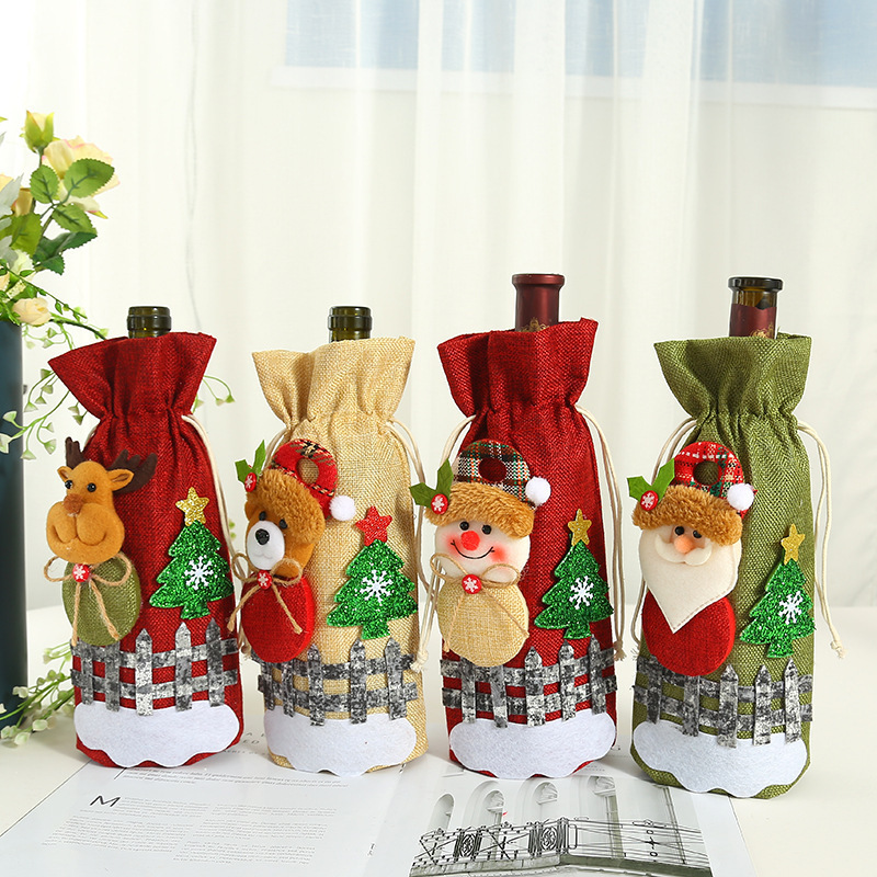New Christmas Restaurant Room Supplies Christmas Decorations Old Man Red Wine Bag Christmas Decoration Wine Bottle Cover
