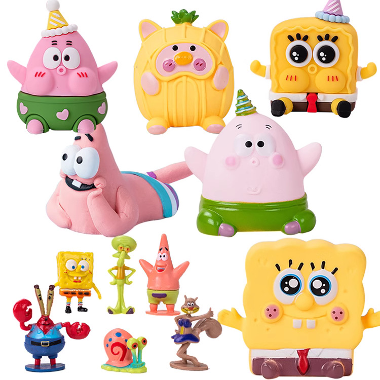 Children's birthday cake scene baking decoration sponge baby family portrait Paida star crab boss octopus decoration