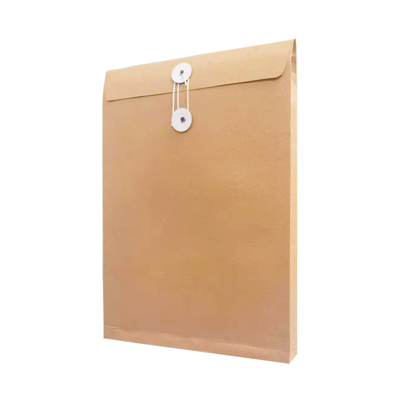 Picture of Full Blank Kraft Paper File Bag A4 Office Information Bag Enterprise Briefcase Bidding File Bag Plus logo Printing