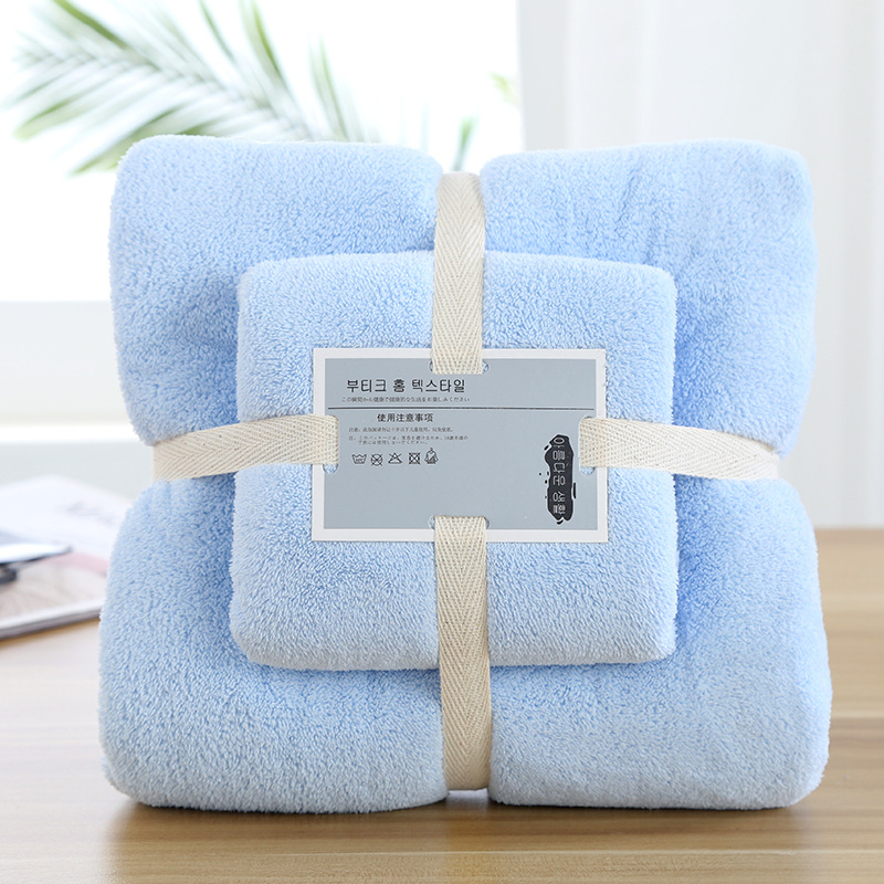 Picture of Factory wholesale coral fleece towel towel gift suit thickened mother and child towel a generation of printed logo