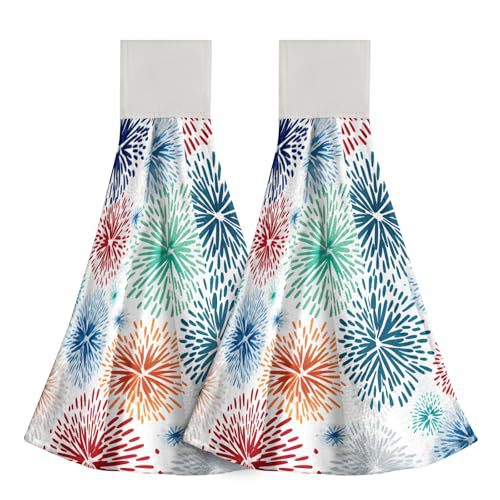 Fireworks green leaf pattern kitchen bathroom bathroom towel towel towel dish cloth can be hung absorbent