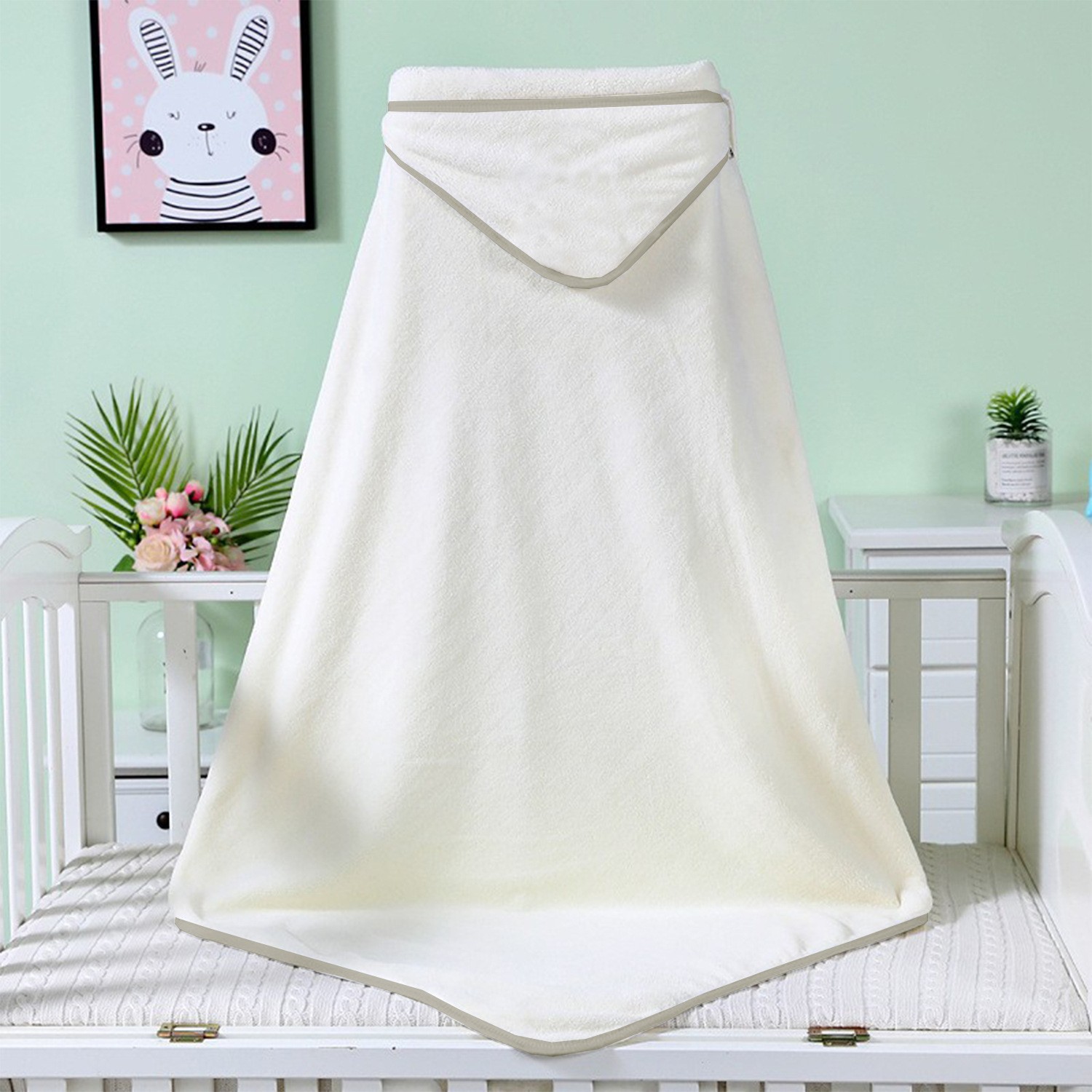 Picture of Baby Bath Towel Cushion Hooded Class A Bamboo Fiber Coated Newborn Baby Swaddling Children's Bath Towel Cover Blanket Cloak