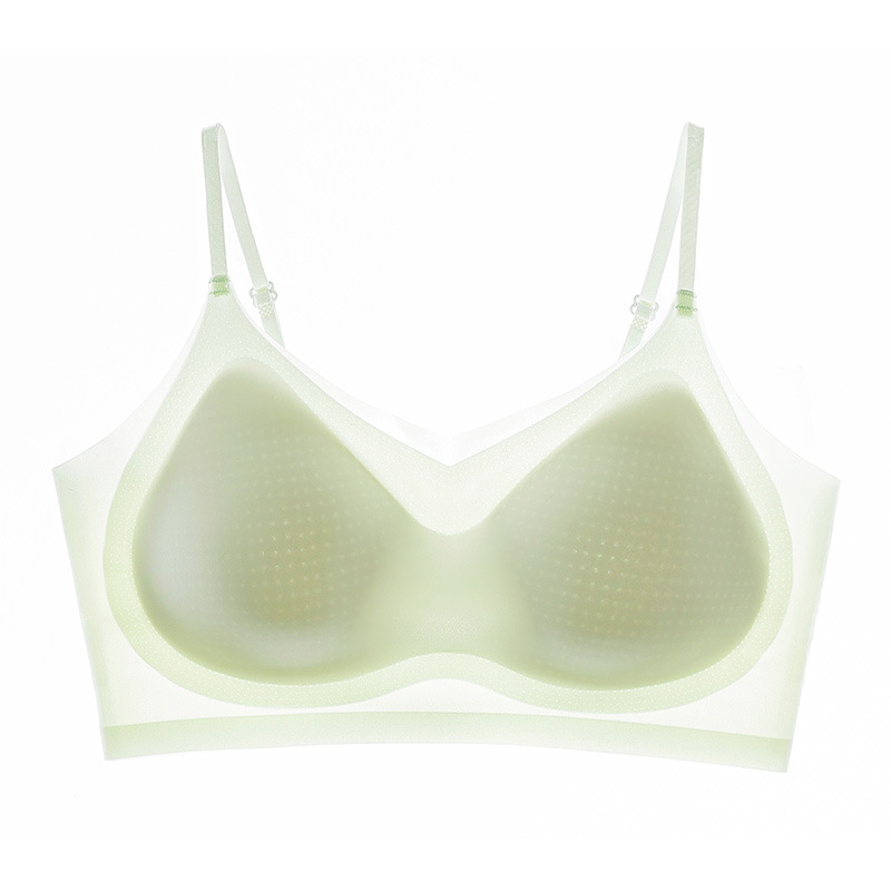 Picture of Naked feeling ice silk without steel ring fixed cup one-piece with breast pad large breast small close accessory breast gathered upper support bra bra