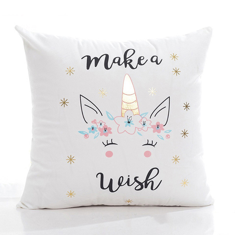 Picture of Cross-border Amazon New Geometric Bronzing Proverbs Super Soft Short Plush Pillow Bedroom Sofa Removable and Washable Cushion Cover