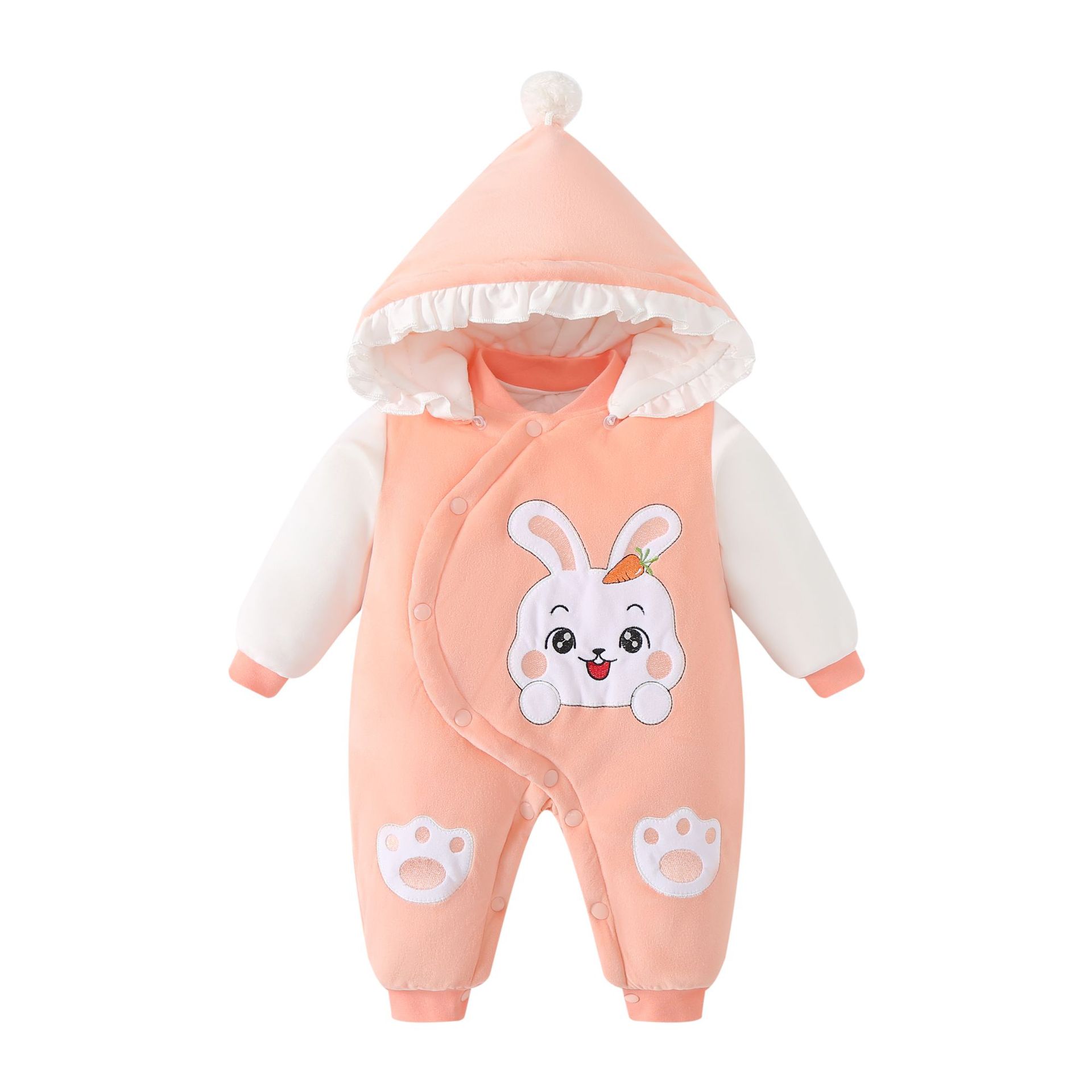 Picture of Baby Jumpsuit quilted super cute romper newborn cute cartoon clothes hooded baby romper