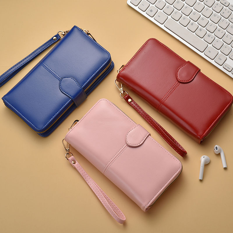 Wallet Women's New 2024 Popular Genuine Leather Texture Long Wallet Exquisite Card Holder Wholesale