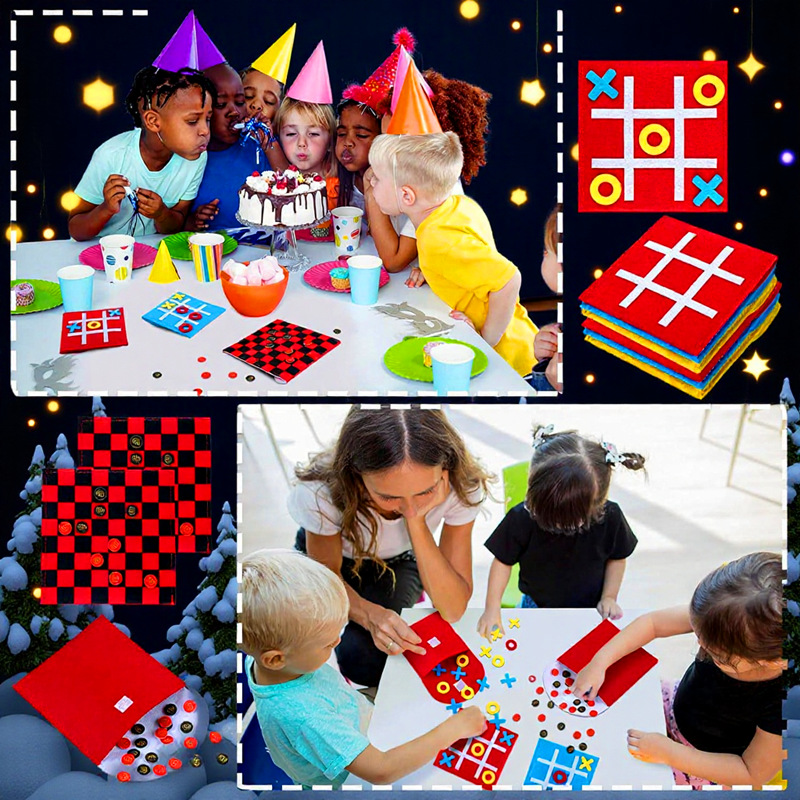 Felt strategy board game suit checkers suit portable felt belt storage bag for party gifts