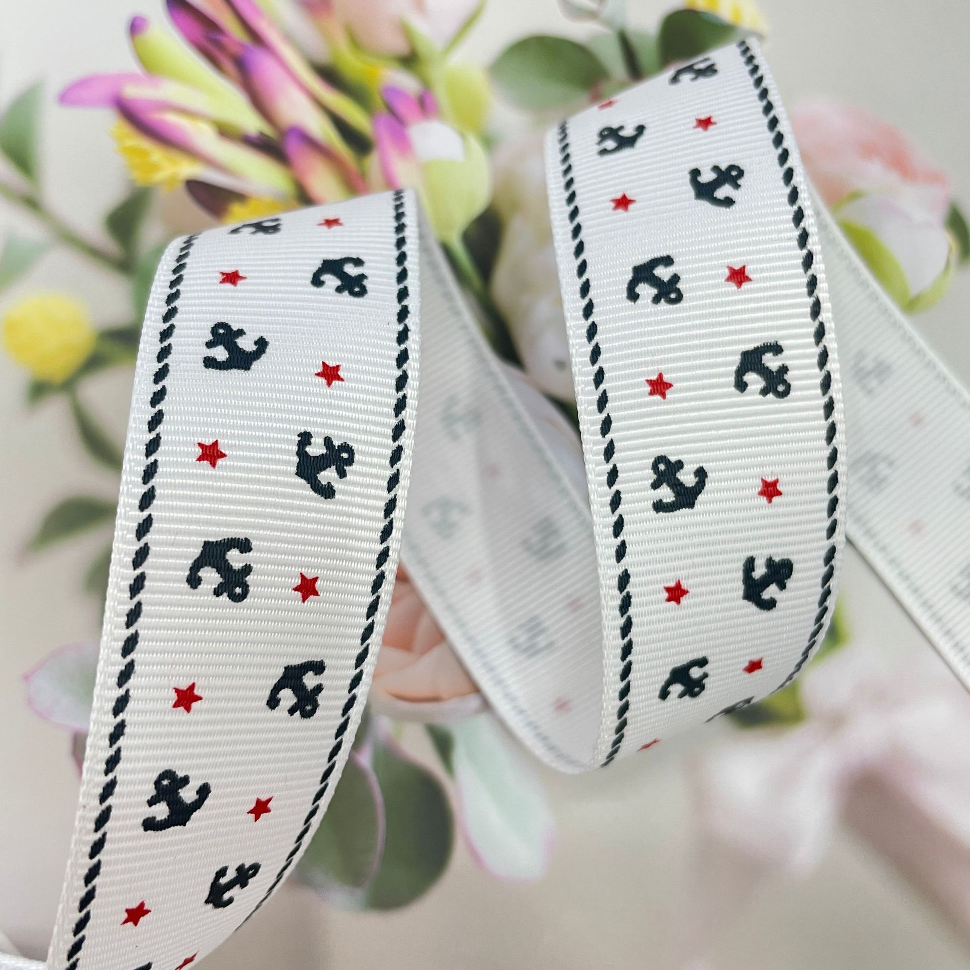 Picture of Ribbon manufacturers bow ribbon British wind Navy wind sea anchor rib printing belt wholesale