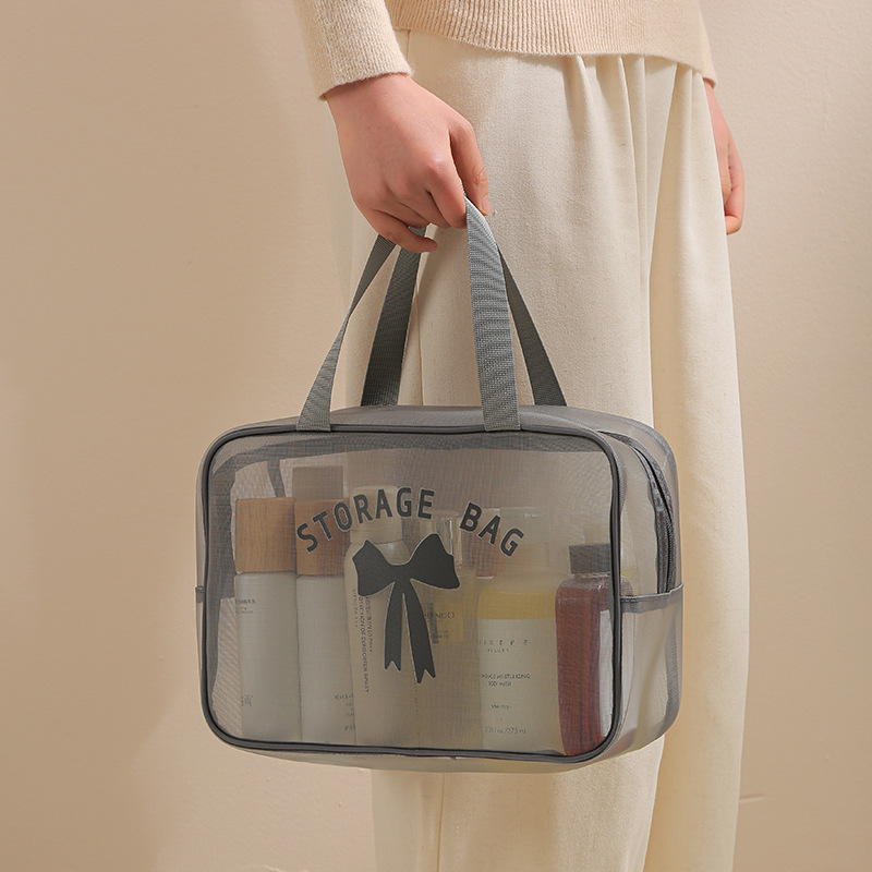 Picture of Mesh Wash Storage Bag Anti-splashing Travel Storage Cosmetic Bag Breathable High Color Value Cosmetic Storage Bag Wholesale