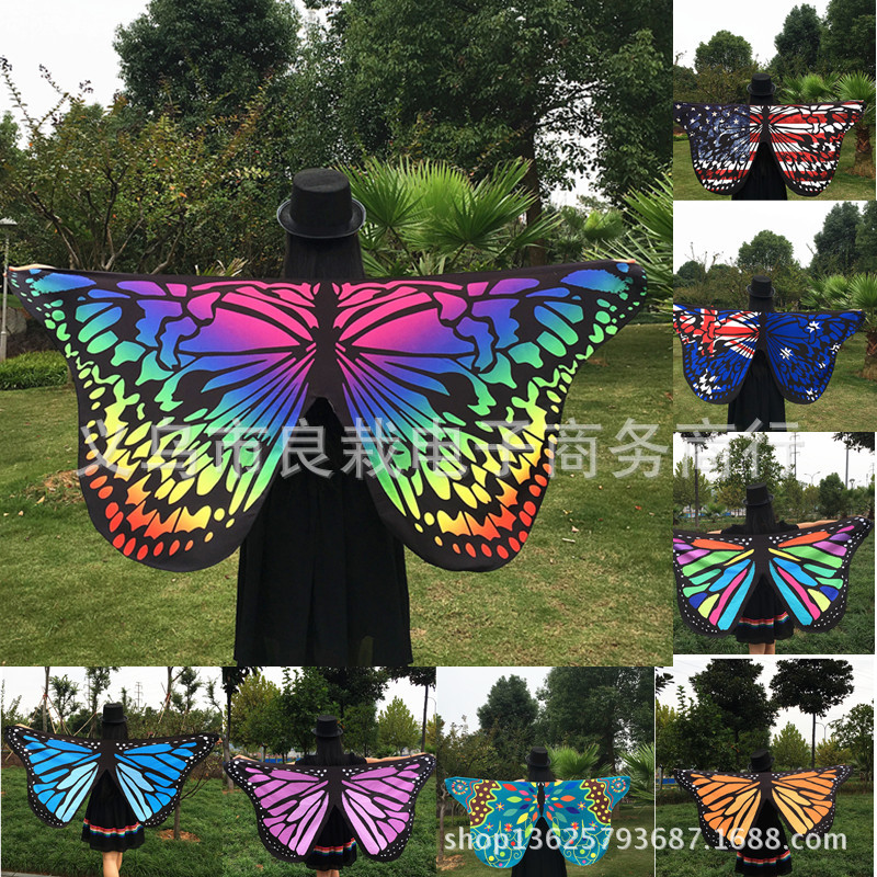 Small butterfly shawl Halloween shawl small butterfly shawl wholesale gradient butterfly