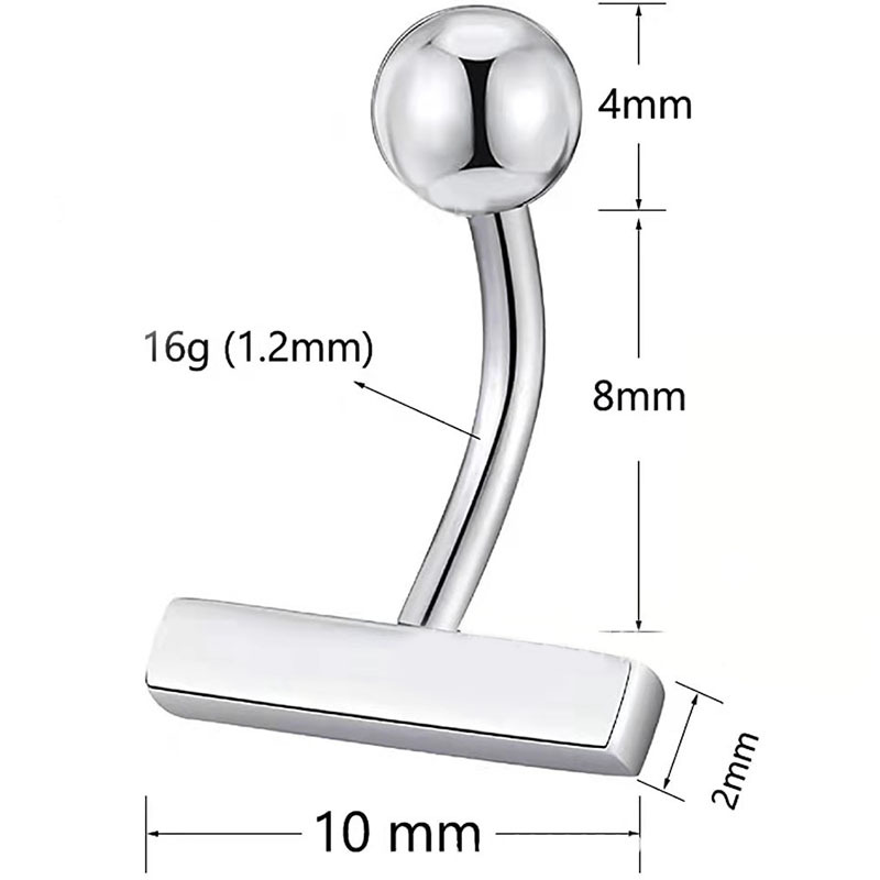 Picture of Stainless steel T-shaped belly button ring belly button nail puncture jewelry 2022 new belly button nail wholesale