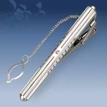 Picture of Metal tie clip men's suit chain 140 simple flower type business atmosphere with drill tie clip