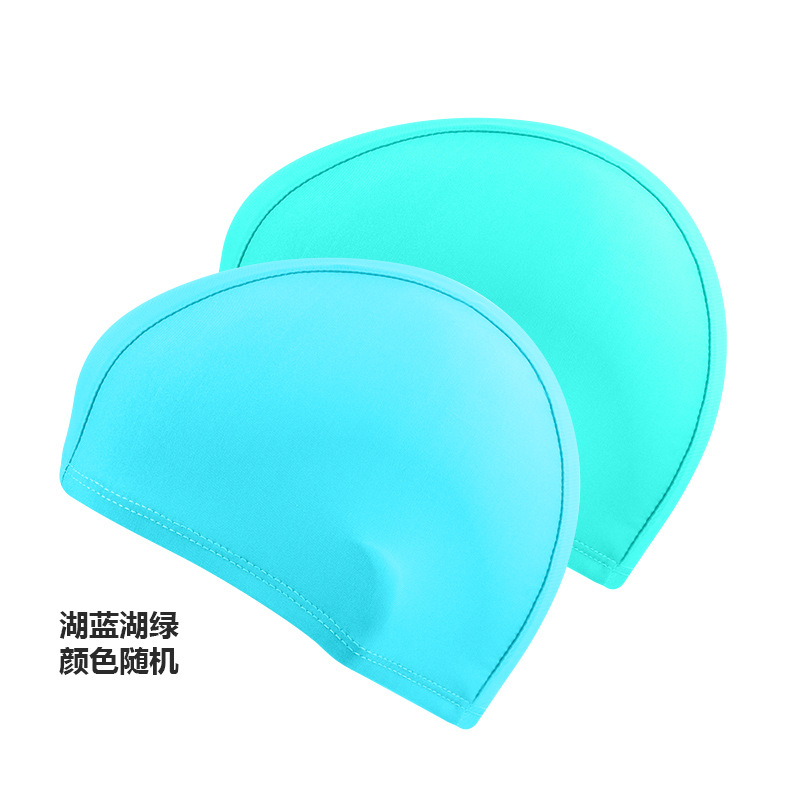 Picture of Swimming cap adult cloth cap swimming cap polyester nylon four needle six thread unisex large swimming belt paper card wholesale