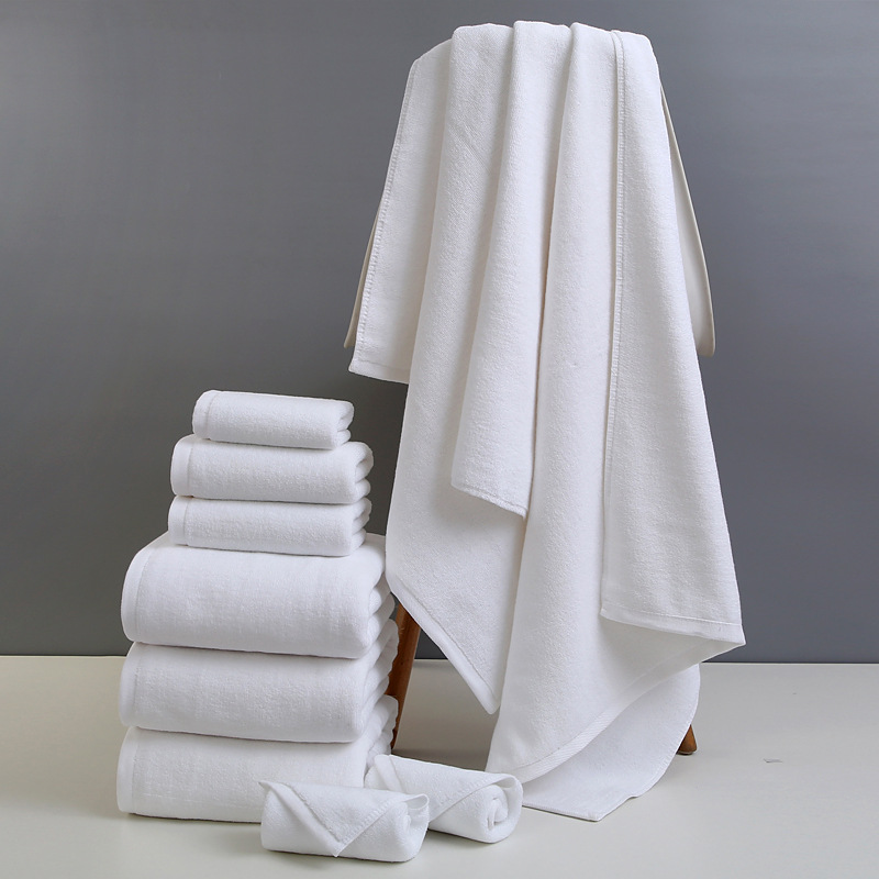 Picture of Towel cotton wholesale 21 hotel bath towel hotel bath white towel embroidered logo foreign trade white towel custom
