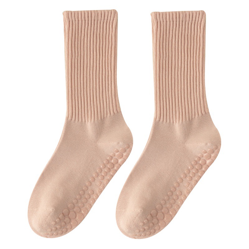 Yoga Socks Women's Mid-Calf Cotton Socks Autumn and Winter Professional Fitness Pilates Sports Non-Slip Stockings with Shark Pants Socks