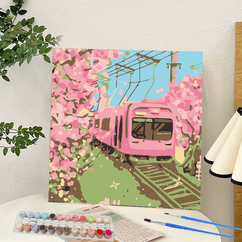 Picture of Digital oil painting landscape Dafen village hand-painted mathematical oil painting coloring painting oil painting flowers flower oil painting wholesale