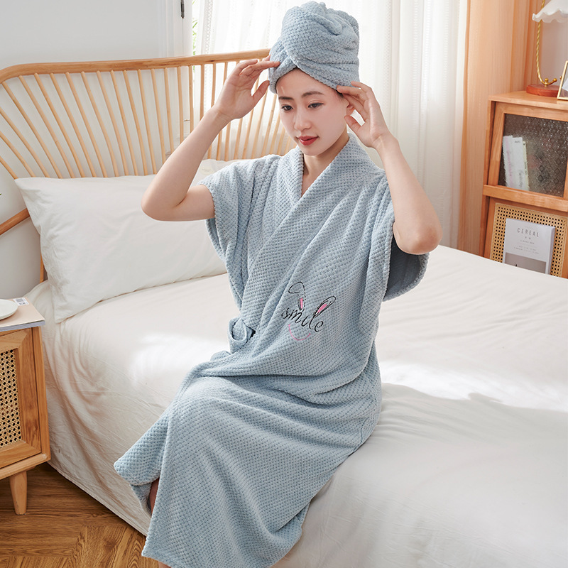 Picture of Bath Towel Women's 2025 New Pineapple Plaid Bathrobe Women Can Wrap Bathrobe Wearable Thickeneded Soft Absorbent Bath Skirt